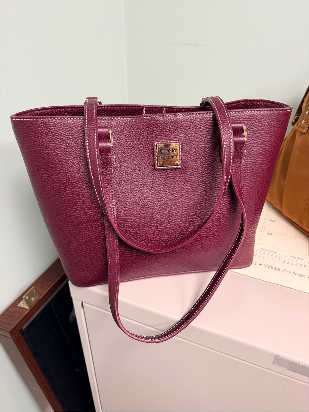 Dooney & Bourke Pebble Leather Tote - Plum